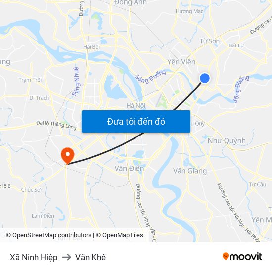 Xã Ninh Hiệp to Văn Khê map