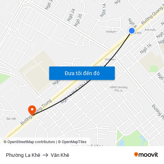 Phường La Khê to Văn Khê map