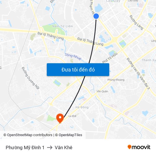 Phường Mỹ Đình 1 to Văn Khê map