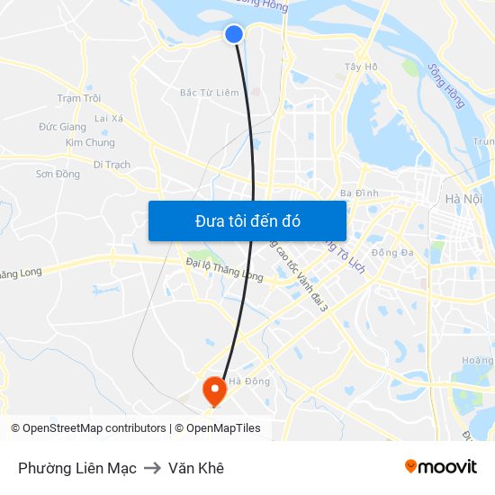 Phường Liên Mạc to Văn Khê map
