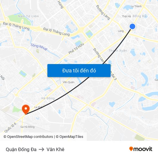 Quận Đống Đa to Văn Khê map