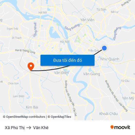 Xã Phú Thị to Văn Khê map