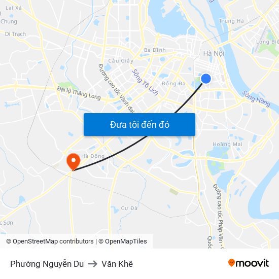 Phường Nguyễn Du to Văn Khê map