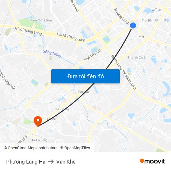 Phường Láng Hạ to Văn Khê map