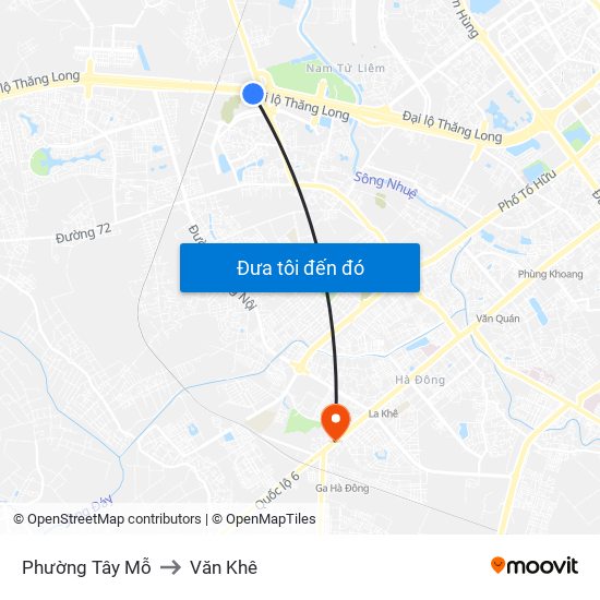 Phường Tây Mỗ to Văn Khê map