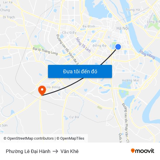 Phường Lê Đại Hành to Văn Khê map