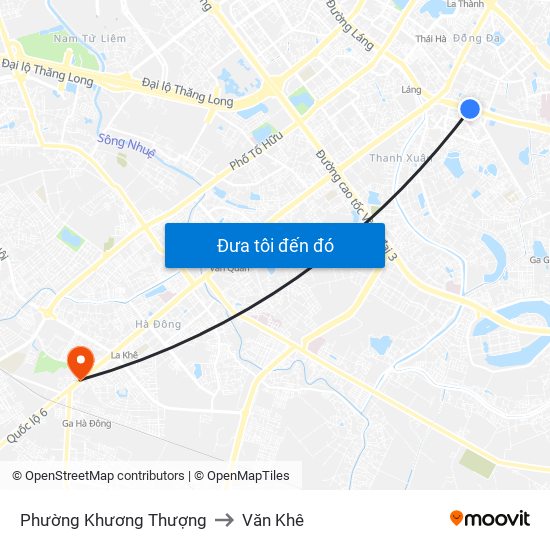 Phường Khương Thượng to Văn Khê map