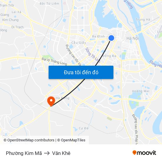 Phường Kim Mã to Văn Khê map