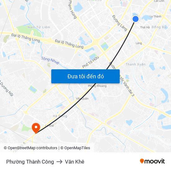 Phường Thành Công to Văn Khê map