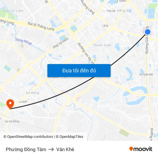 Phường Đồng Tâm to Văn Khê map