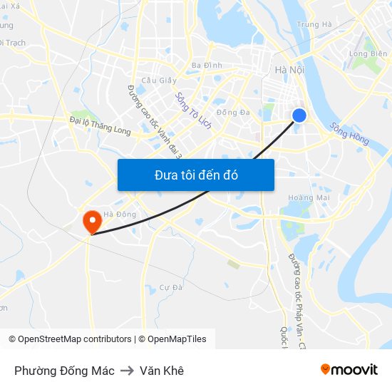 Phường Đống Mác to Văn Khê map