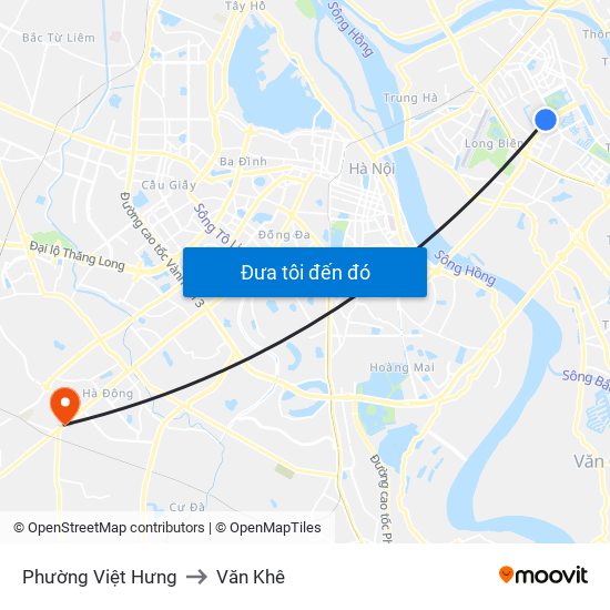 Phường Việt Hưng to Văn Khê map