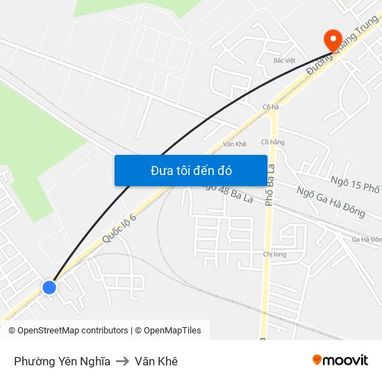 Phường Yên Nghĩa to Văn Khê map