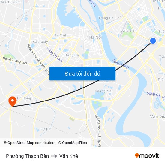 Phường Thạch Bàn to Văn Khê map