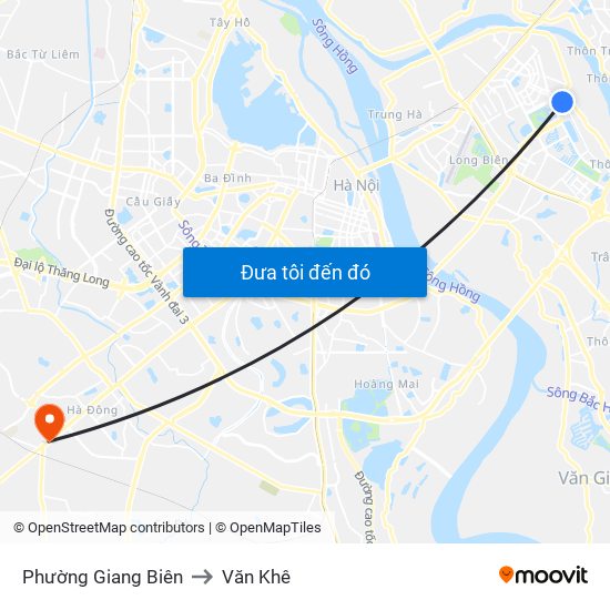 Phường Giang Biên to Văn Khê map