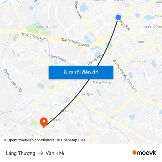 Láng Thượng to Văn Khê map