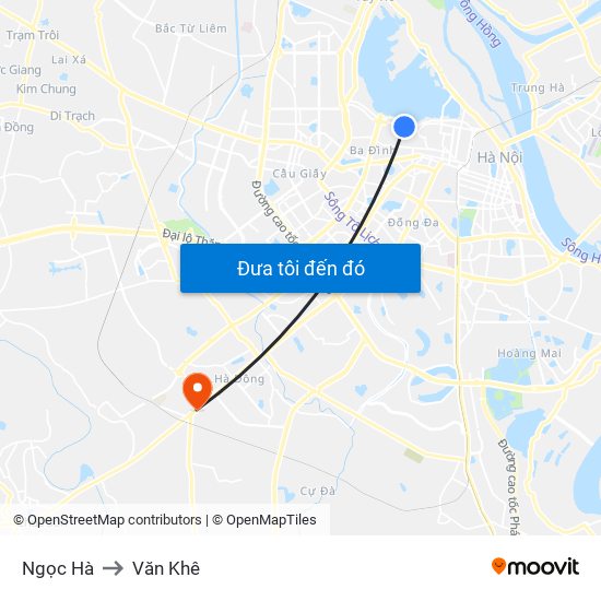 Ngọc Hà to Văn Khê map