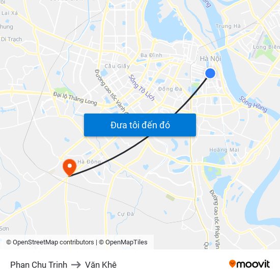 Phan Chu Trinh to Văn Khê map