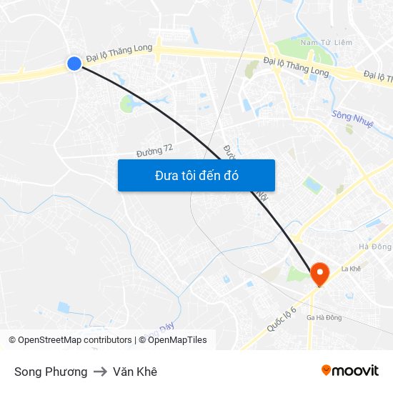 Song Phương to Văn Khê map