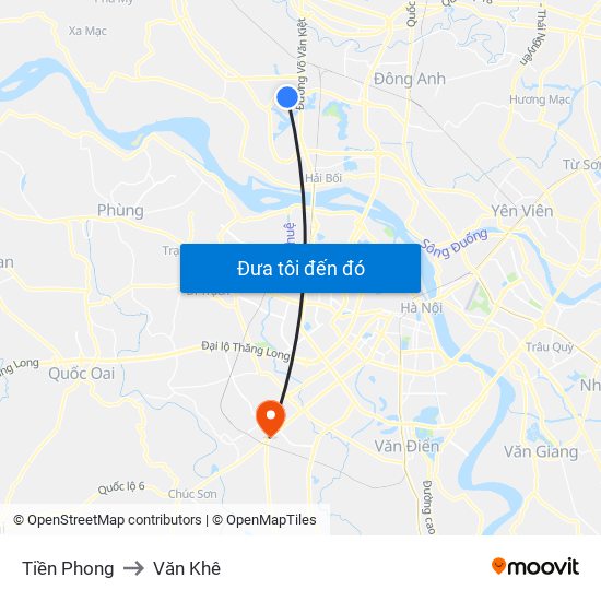 Tiền Phong to Văn Khê map