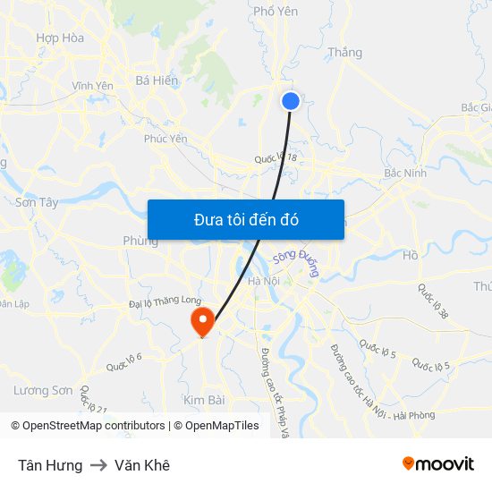 Tân Hưng to Văn Khê map