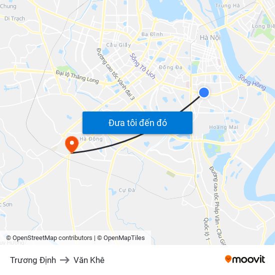 Trương Định to Văn Khê map