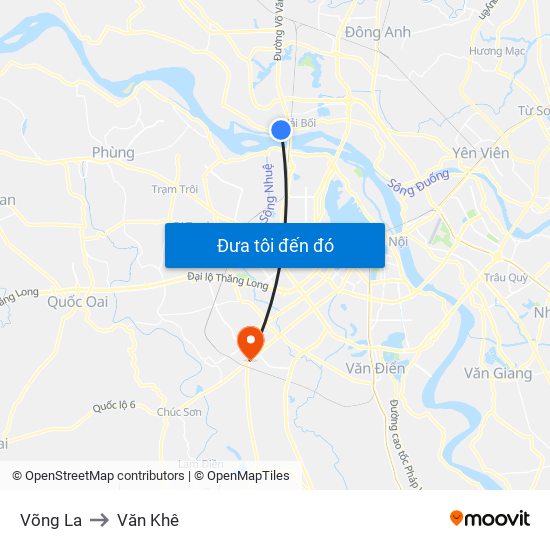 Võng La to Văn Khê map