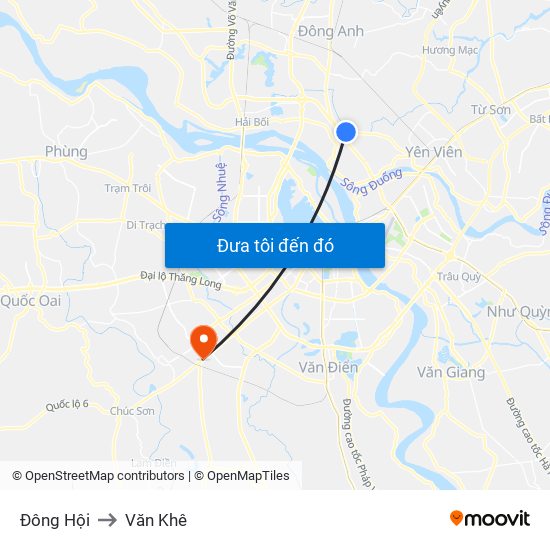 Đông Hội to Văn Khê map