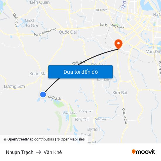 Nhuận Trạch to Văn Khê map