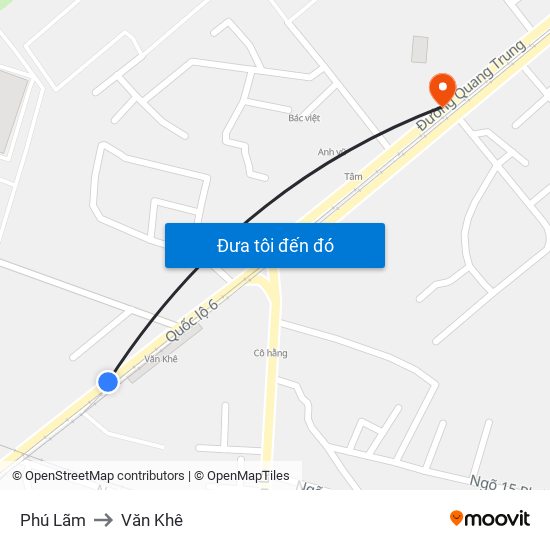 Phú Lãm to Văn Khê map