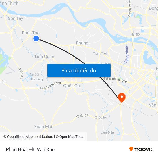 Phúc Hòa to Văn Khê map