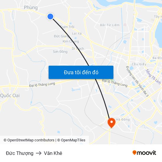 Đức Thượng to Văn Khê map