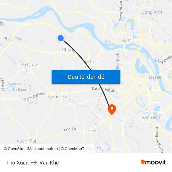 Thọ Xuân to Văn Khê map