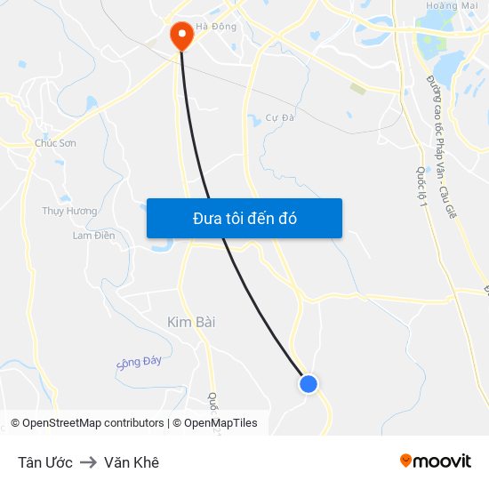 Tân Ước to Văn Khê map