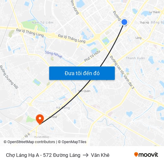 Chợ Láng Hạ A - 572 Đường Láng to Văn Khê map