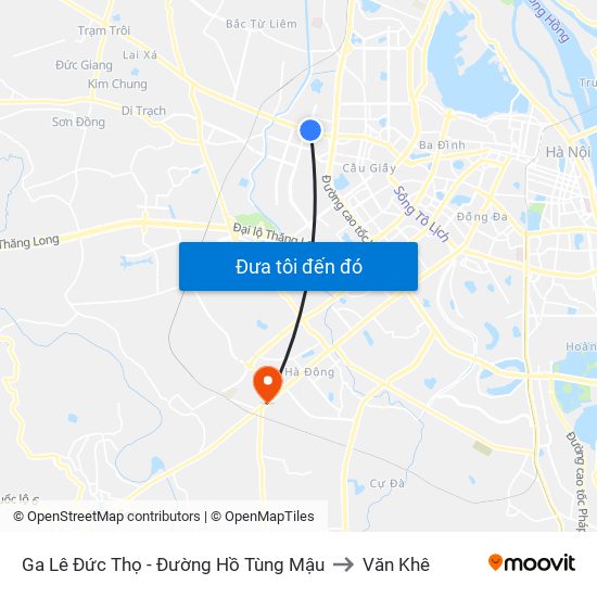 Ga Lê Đức Thọ - Đường Hồ Tùng Mậu to Văn Khê map