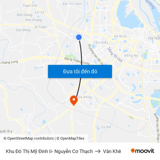 Khu Đô Thị Mỹ Đình Ii- Nguyễn Cơ Thạch to Văn Khê map