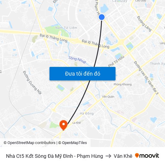Nhà Ct5 Kđt Sông Đà Mỹ Đình - Phạm Hùng to Văn Khê map