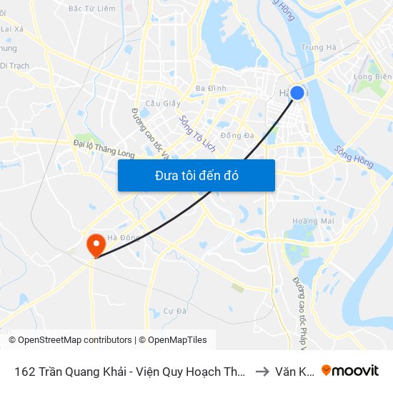 162 Trần Quang Khải - Viện Quy Hoạch Thủy Lợi to Văn Khê map