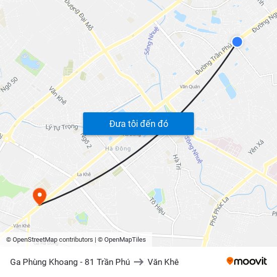 Ga Phùng Khoang - 81 Trần Phú to Văn Khê map