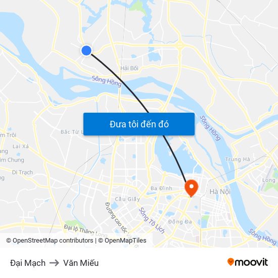 Đại Mạch to Văn Miếu map