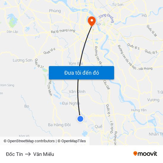 Đốc Tín to Văn Miếu map