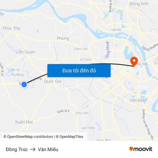 Đồng Trúc to Văn Miếu map