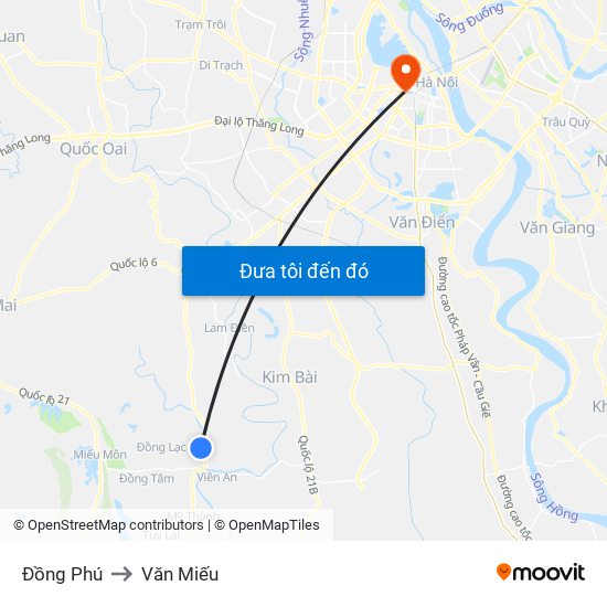 Đồng Phú to Văn Miếu map