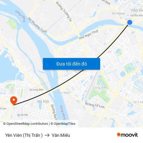 Yên Viên (Thị Trấn ) to Văn Miếu map