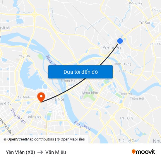 Yên Viên (Xã) to Văn Miếu map