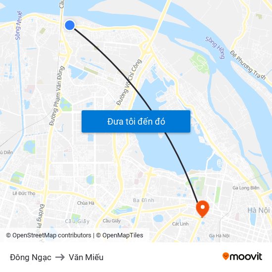 Đông Ngạc to Văn Miếu map