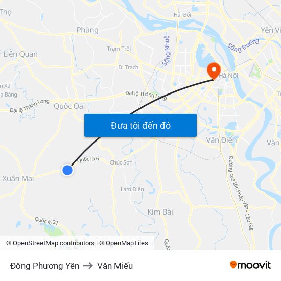 Đông Phương Yên to Văn Miếu map