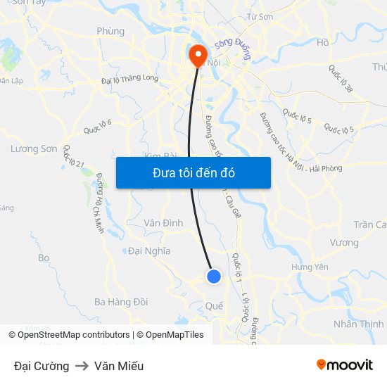 Đại Cường to Văn Miếu map