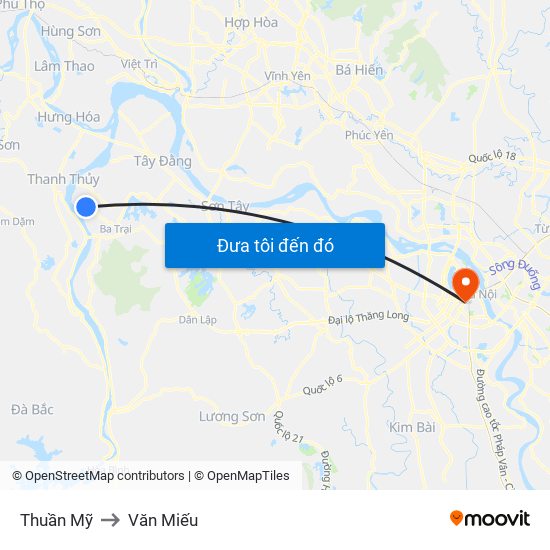 Thuần Mỹ to Văn Miếu map